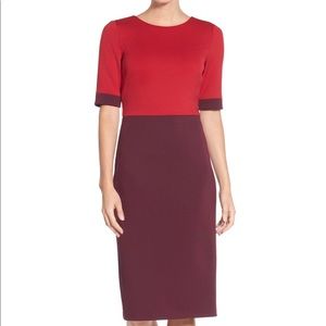 Maggy London Dress “Colorblock Scuba Midi Dress”